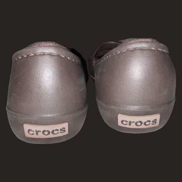 Crocs Women's Crocband Flats Mary Jane Slip On Croclite Brown Size 7 - Picture 4 of 7